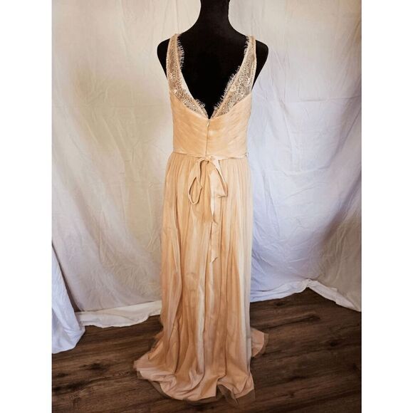 Hitherto Women’s Bridesmaid Sleeveless Tulle Fleur Dress Light Pink Size 8 Prom - Picture 5 of 11